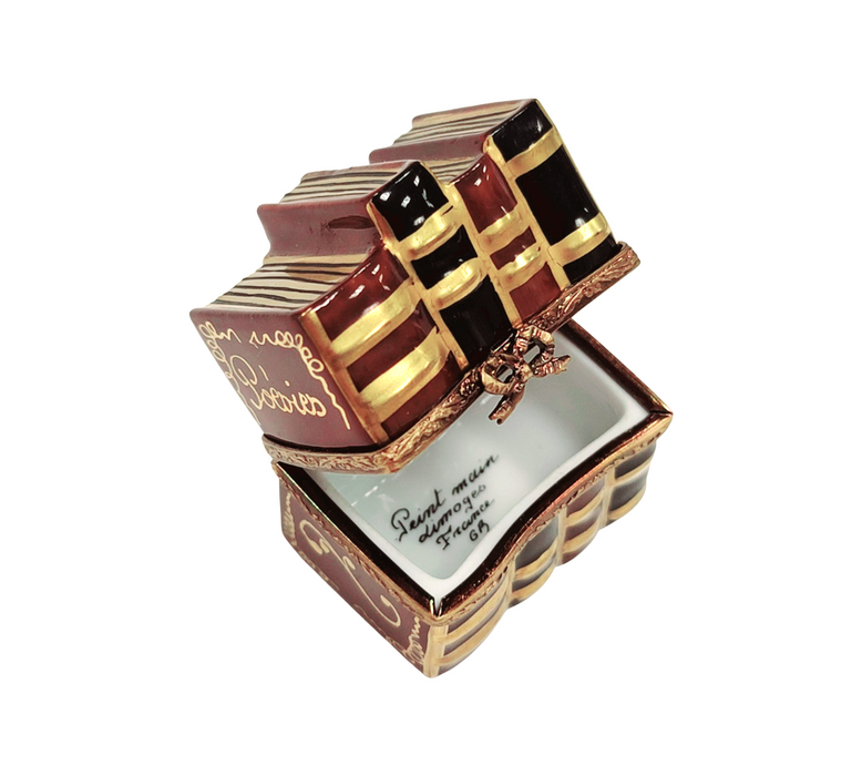Stack of Poems Limoges Box for Book Lovers Porcelain Limoges Graduation professional book books French Trinket Box