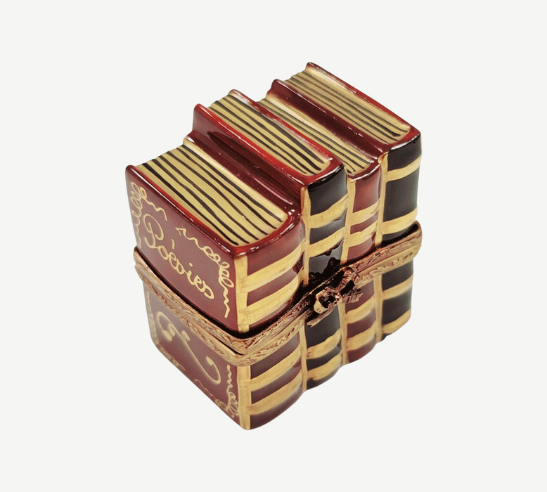 Stack of Poems Limoges Box for Book Lovers Porcelain Limoges Graduation professional book books French Trinket Box