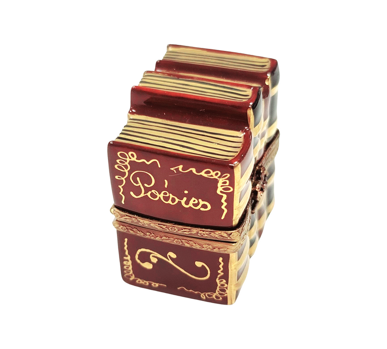 Stack of Poems Limoges Box for Book Lovers Porcelain Limoges Graduation professional book books French Trinket Box