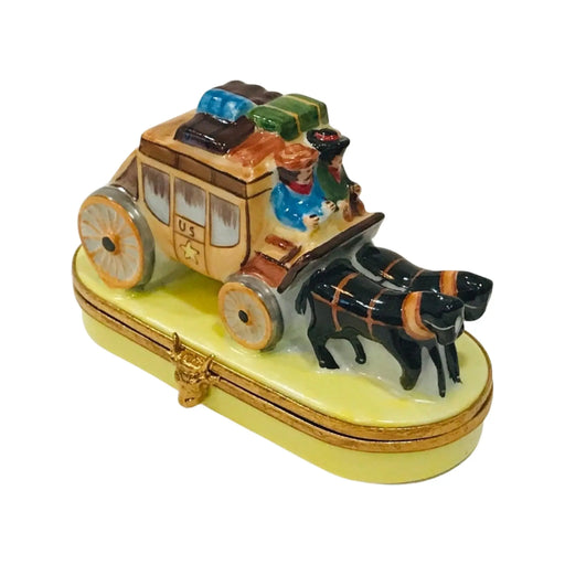 Stage Coach Limoges Box for Collectors Porcelain Limoges horse united states French Trinket Box