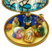 Stained Glass Nativity Centerpiece Porcelain Limoges nativity French Trinket Box