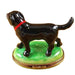 Standing Black Labrador Figurine for Dog Lovers Porcelain Limoges dog French Trinket Box
