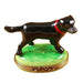 Standing Black Labrador Figurine for Dog Lovers Porcelain Limoges dog French Trinket Box