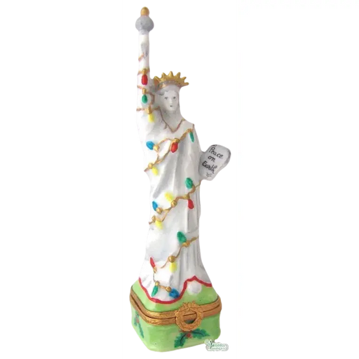 Statue Of Liberty Limoges Box For Christmas Collectors Porcelain Limoges monuments united states xmas theme French Trinket Box