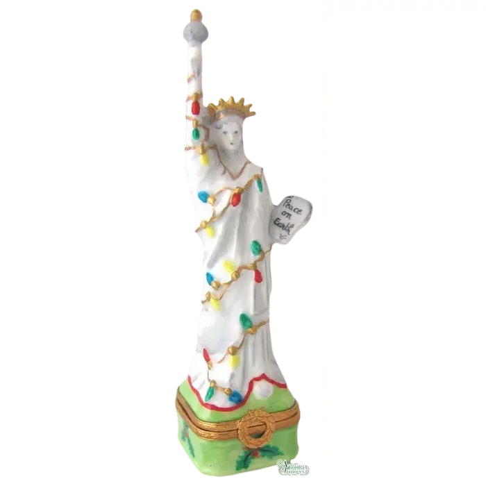 Statue Of Liberty Limoges Box For Christmas Collectors Porcelain Limoges monuments united states xmas theme French Trinket Box