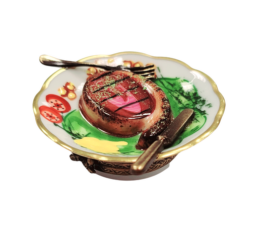 Steak Dinner Limoges Box for Food Lovers Porcelain Limoges Food French Trinket Box