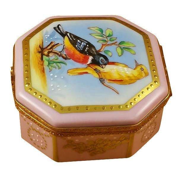 Birds and Butterflies Limoges Box for Nature Lovers Porcelain Limoges bird bugs critters French Trinket Box