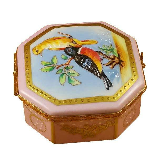 Birds and Butterflies Limoges Box for Nature Lovers Porcelain Limoges bird bugs critters French Trinket Box
