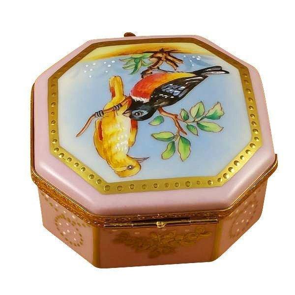 Birds and Butterflies Limoges Box for Nature Lovers Porcelain Limoges bird bugs critters French Trinket Box