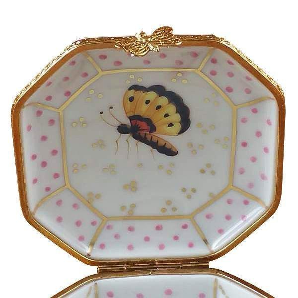 Birds and Butterflies Limoges Box for Nature Lovers Porcelain Limoges bird bugs critters French Trinket Box