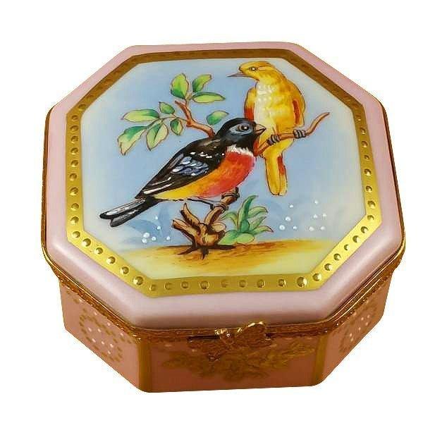 Birds and Butterflies Limoges Box for Nature Lovers Porcelain Limoges bird bugs critters French Trinket Box