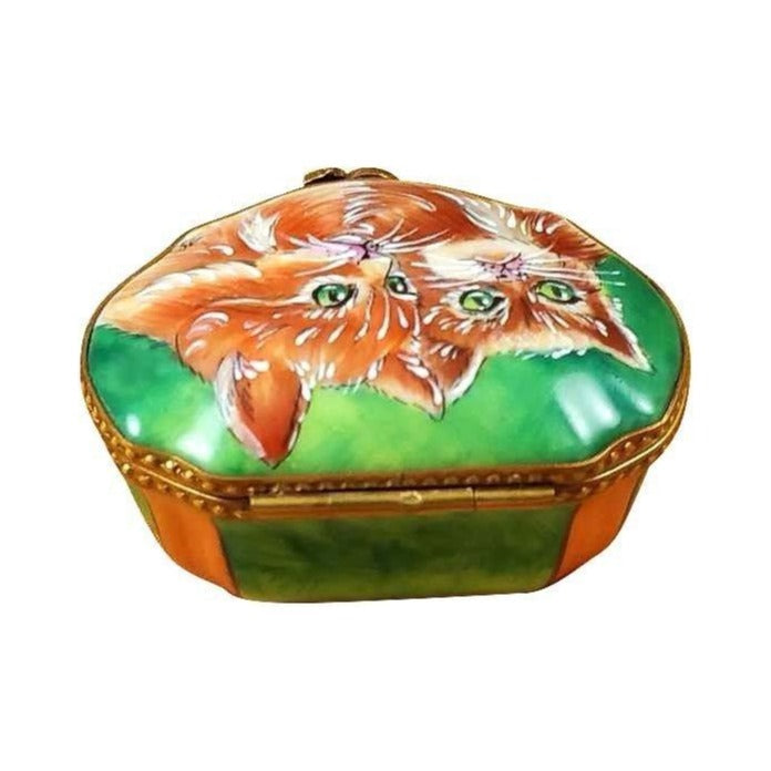Collectible Studio Collection Two Cats Limoges box with artisan brushwork
