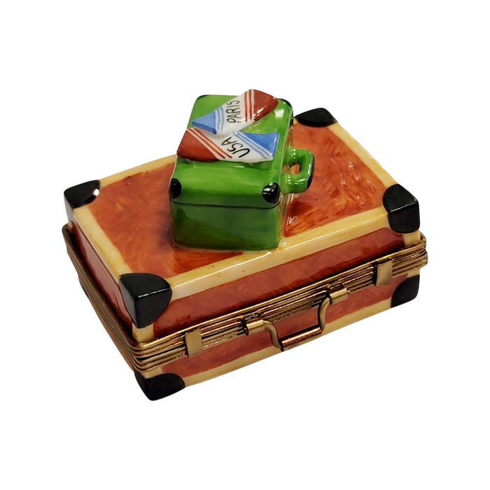 Suitcase Travel Case Limoges Box Porcelain Figurine-travel-CH2P282