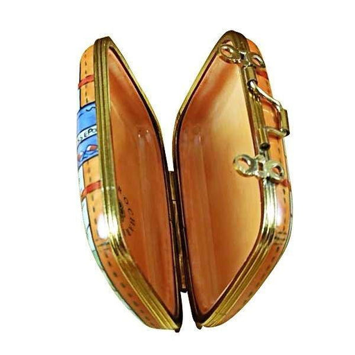 Maps Suitcase Limoges Box for Travelers Porcelain Limoges travel French Trinket Box