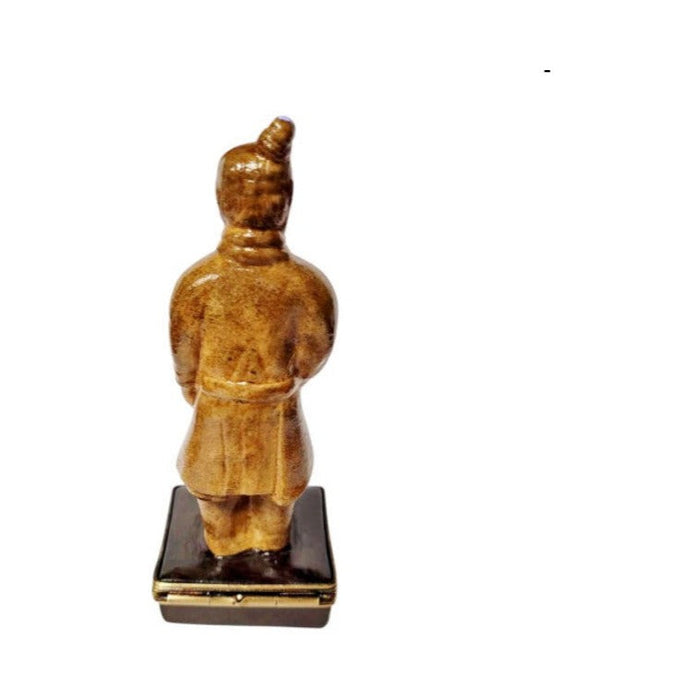 Terracotta Soldier Standing Limoges box painted by hand in Limoges, France, a gift to treasure