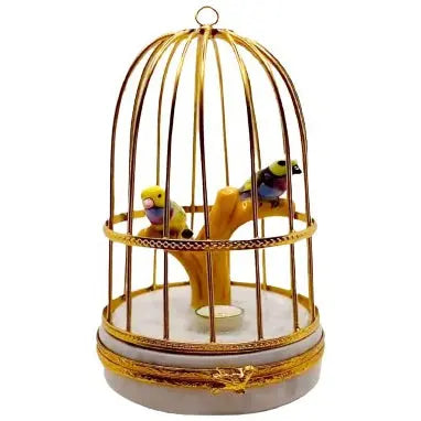 Tanagers In Cage Limoges Box for Bird Lovers Porcelain Limoges bird birds French Trinket Box