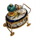 Tea Cart w Books Lamp Rare Limoges Box Porcelain Figurine-fruit food home limoges boxes-CH3S369