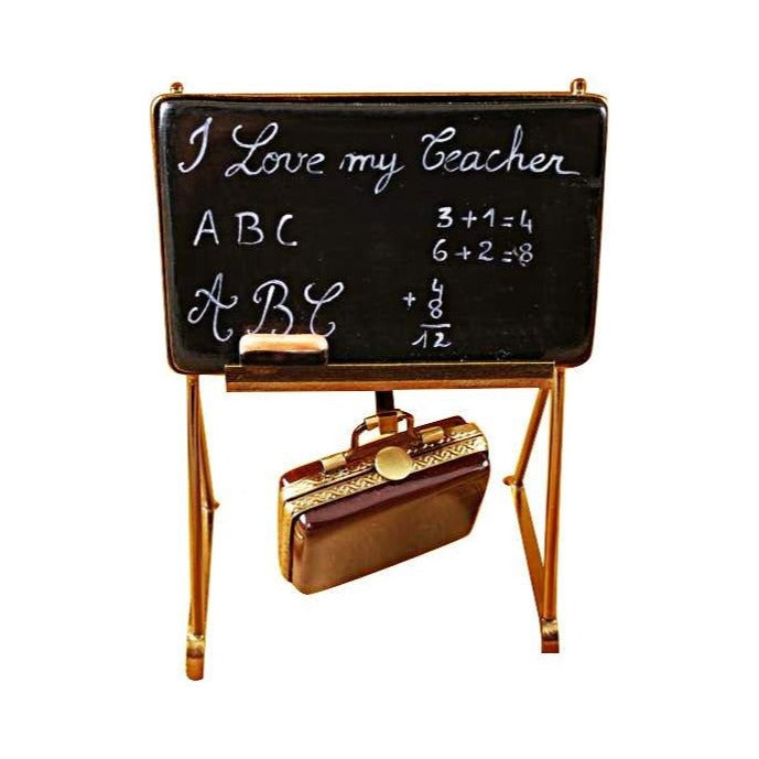 Limoges Boutique presents the Rochard Teacher's Blackboard for Educators, a genuine Limoges box painted by hand in France