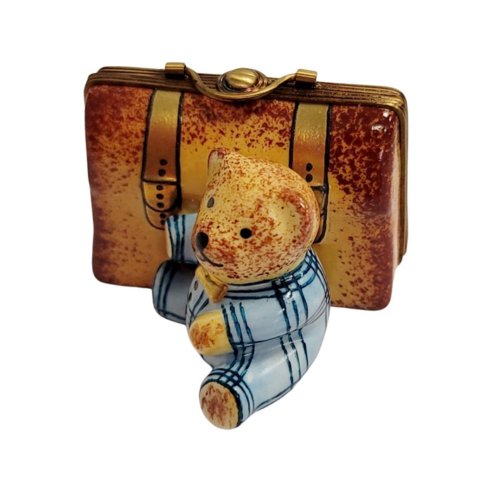 Teddy Bear Adventure Box for Kids Porcelain Limoges Teddy French Trinket Box