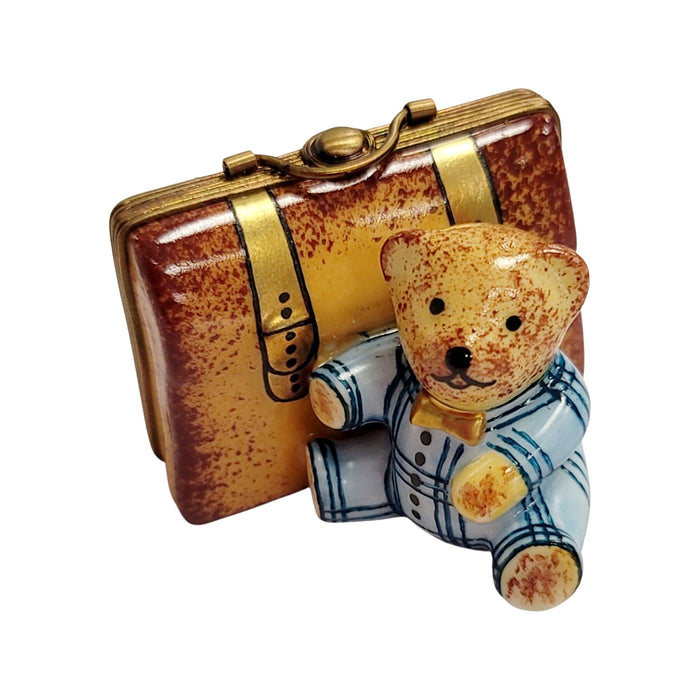 Teddy Bear Adventure Box for Kids Porcelain Limoges Teddy French Trinket Box