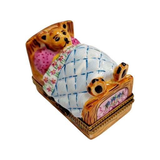 Teddy Bear Bedtime Delight Porcelain Limoges Teddy French Trinket Box