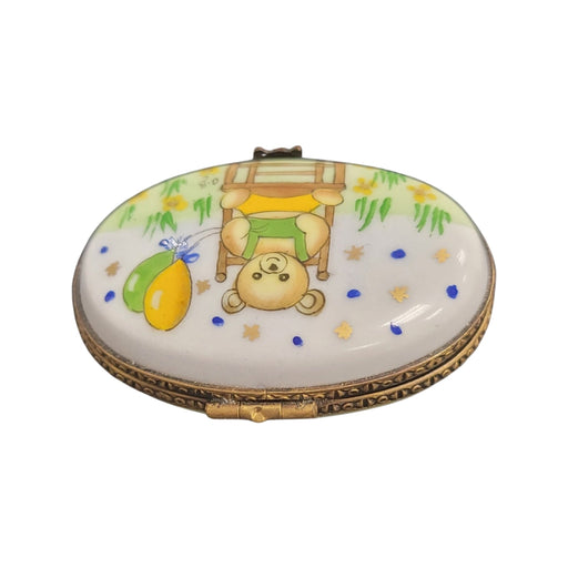 Teddy Bear Charm Box for Collectors Porcelain Limoges Teddy French Trinket Box