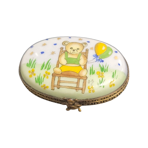 Teddy Bear Charm Box for Collectors Porcelain Limoges Teddy French Trinket Box