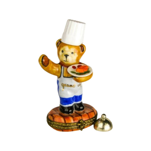 Teddy Bear Chef Limoges Box for Collectors Porcelain Limoges Teddy French Trinket Box