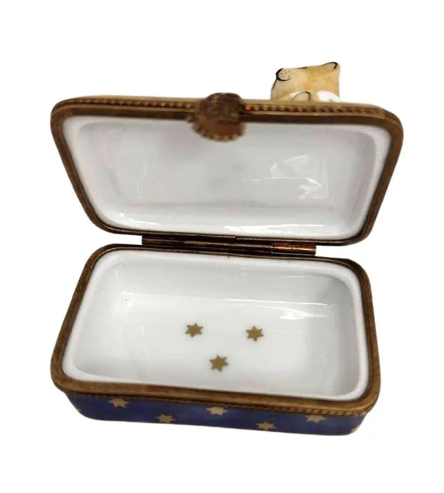 Teddy Bear Christmas Delight Porcelain Limoges Teddy xmas French Trinket Box