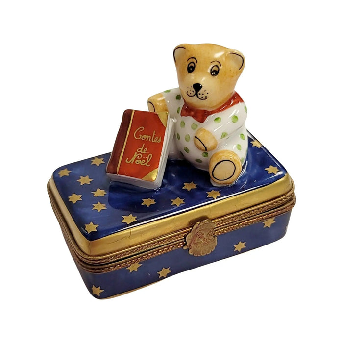 Teddy Bear Christmas Delight Porcelain Limoges Teddy xmas French Trinket Box