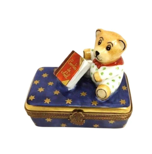 Teddy Bear Christmas Delight Porcelain Limoges Teddy xmas French Trinket Box