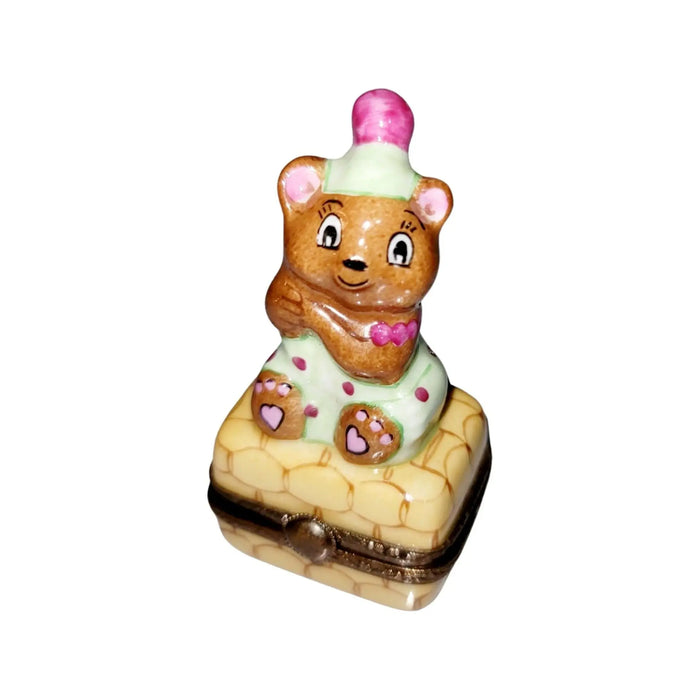 Teddy Bear Clown Collectible Porcelain Limoges Circus Clown teddy French Trinket Box