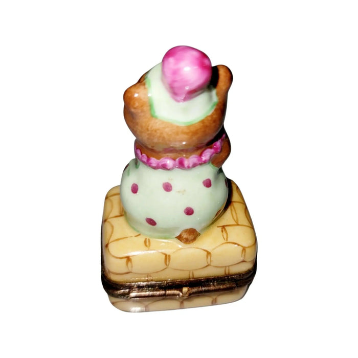 Teddy Bear Clown Collectible Porcelain Limoges Circus Clown teddy French Trinket Box