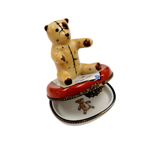 Teddy Bear Dreams Limoges Box for Baby Shower Porcelain Limoges Teddy French Trinket Box