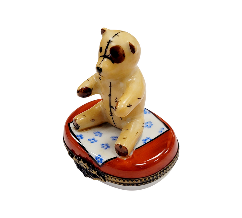 Teddy Bear Dreams Limoges Box for Baby Shower Porcelain Limoges Teddy French Trinket Box