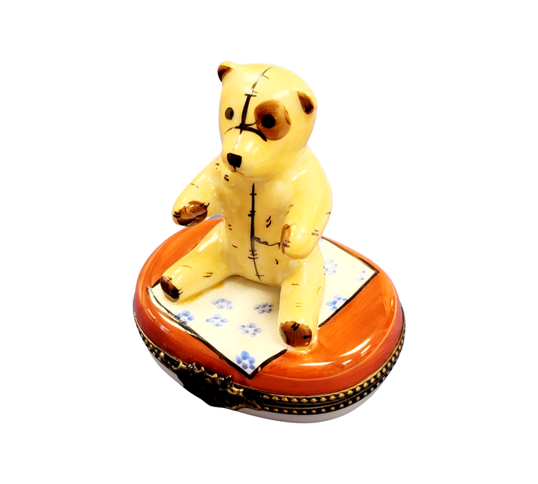 Teddy Bear Dreams Limoges Box for Baby Shower Porcelain Limoges Teddy French Trinket Box