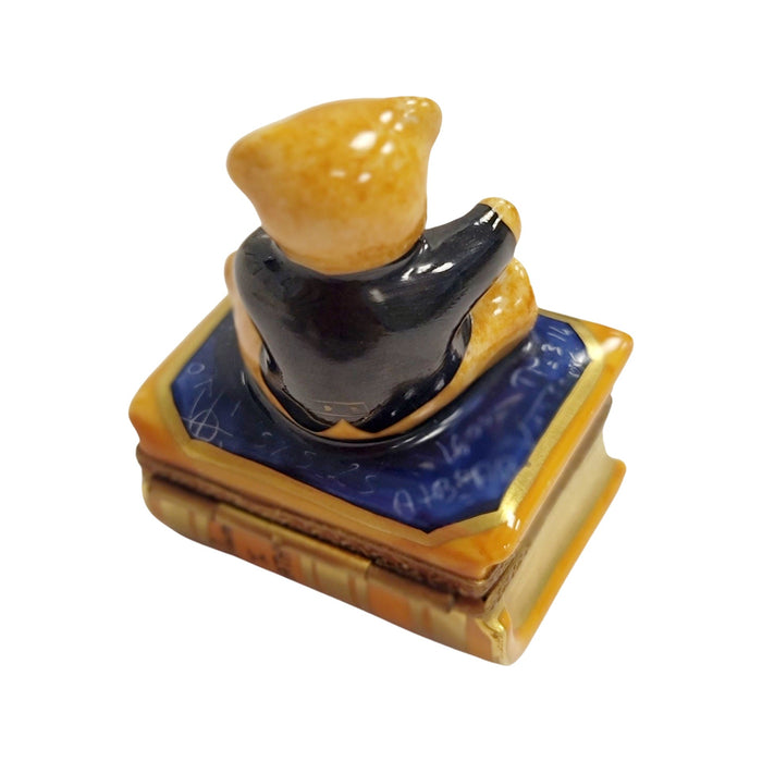 Teddy Bear Scholar Limoges Box for Graduation Gift Porcelain Limoges Teddy professional French Trinket Box