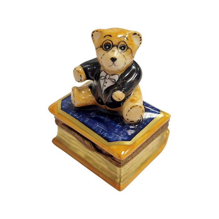 Teddy Bear Scholar Limoges Box for Graduation Gift Porcelain Limoges Teddy professional French Trinket Box