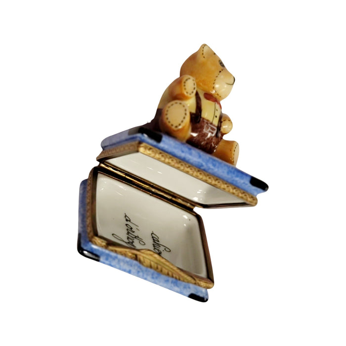 Teddy Bear Treasure Box for Children Porcelain Limoges Teddy French Trinket Box