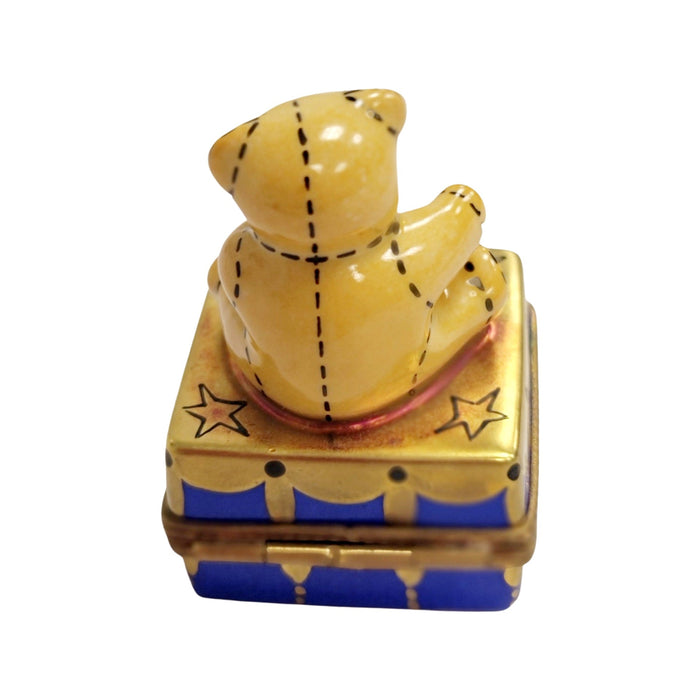 Teddy Bear Gift Box for Children Porcelain Limoges Teddy French Trinket Box