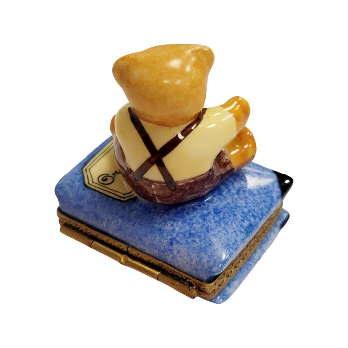 Teddy Bear Treasure Box for Children Porcelain Limoges Teddy French Trinket Box