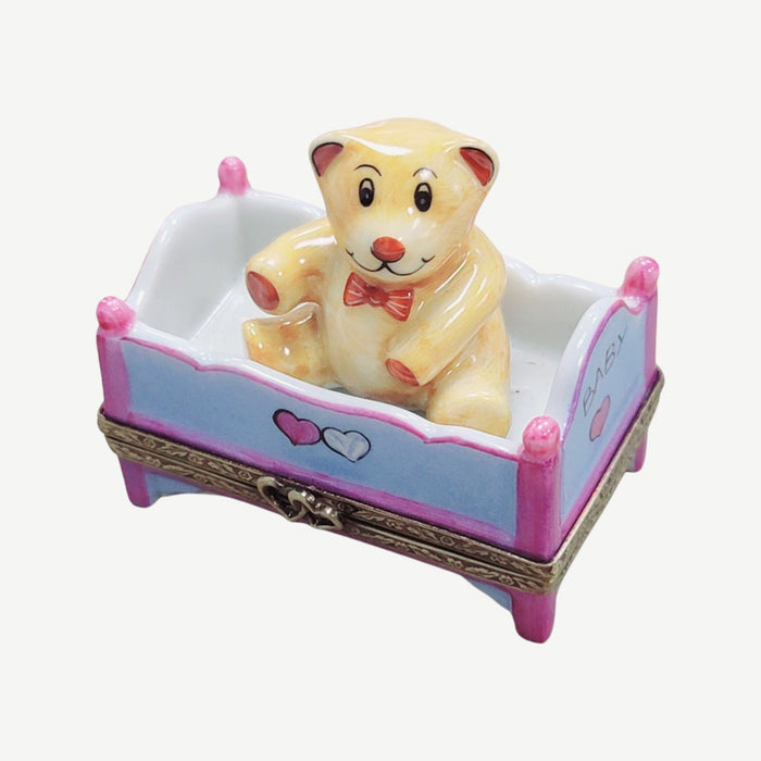 Teddy Bear in Bed Limoges Box Porcelain Figurine-Teddy-CH3S150