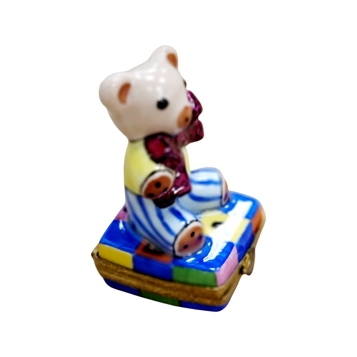 Teddy Bear w Burgandy Bow-Teddy-CH8C204