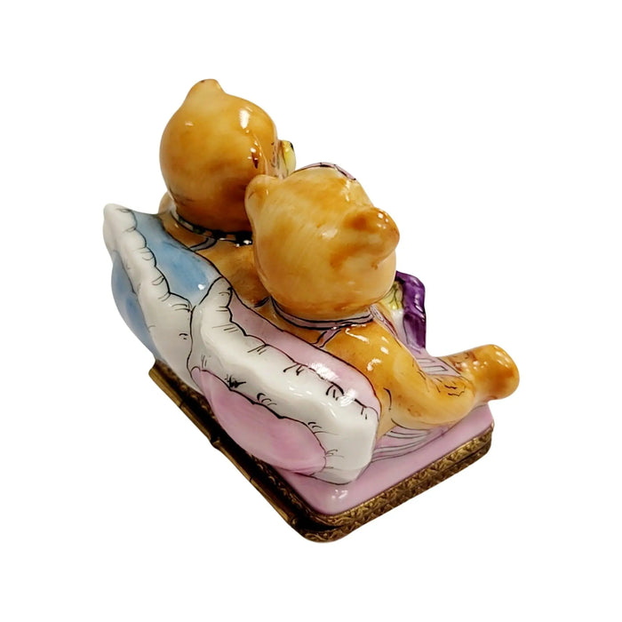 Teddy Bears Playing Limoges Box for Collectors Porcelain Limoges Teddy carnival French Trinket Box