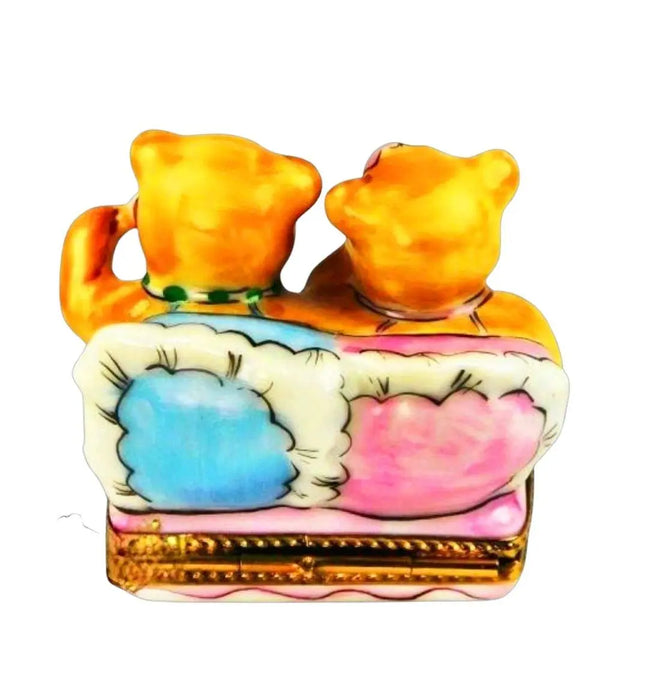 Teddy Bears Playing Limoges Box for Collectors Porcelain Limoges Teddy carnival French Trinket Box