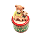 Teddy Bears on Drum Limoges for Collectors Delight Porcelain Limoges Teddy music French Trinket Box
