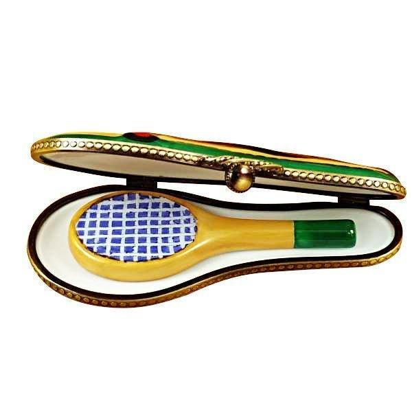 Tennis Racquet Box for Collectors Porcelain Limoges sports French Trinket Box