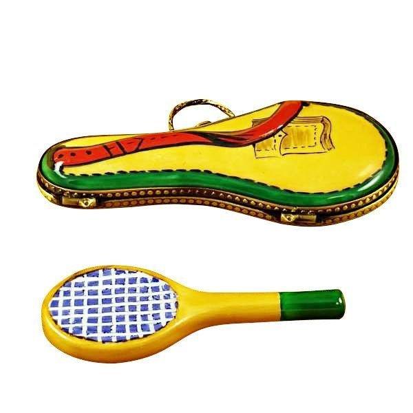Tennis Racquet Box for Collectors Porcelain Limoges sports French Trinket Box