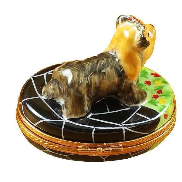 Terrier Limoges Box for Dog Lovers Porcelain Limoges Dog French Trinket Box