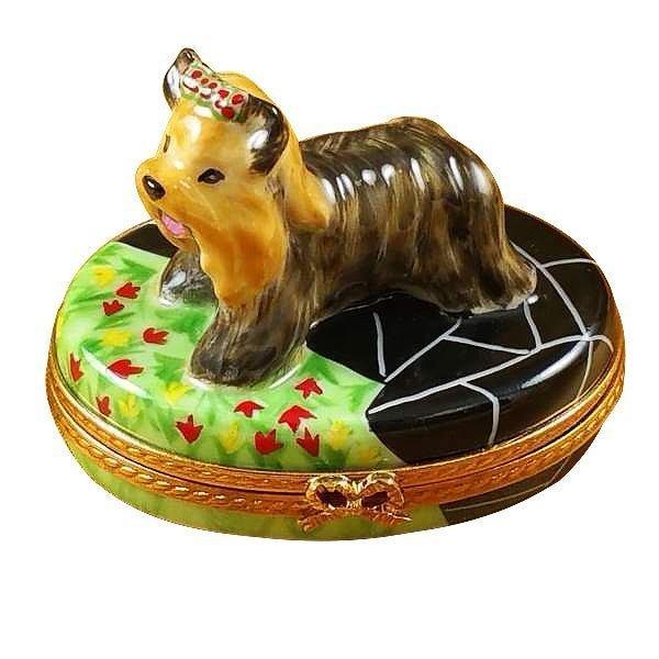 Terrier Limoges Box for Dog Lovers Porcelain Limoges Dog French Trinket Box